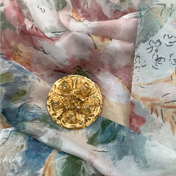 West German Floral Scarf Slide - Picture 2 of 4